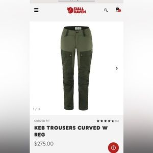 Fjallraven KEB TROUSERS CURVED W REG